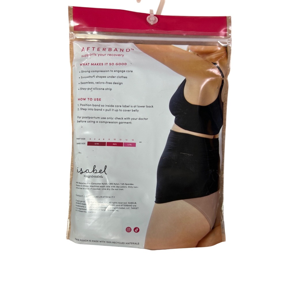 Isabel by Ingrid & Isabel Afterband Postpartum Support Band Black L/XL New - Picture 3 of 5